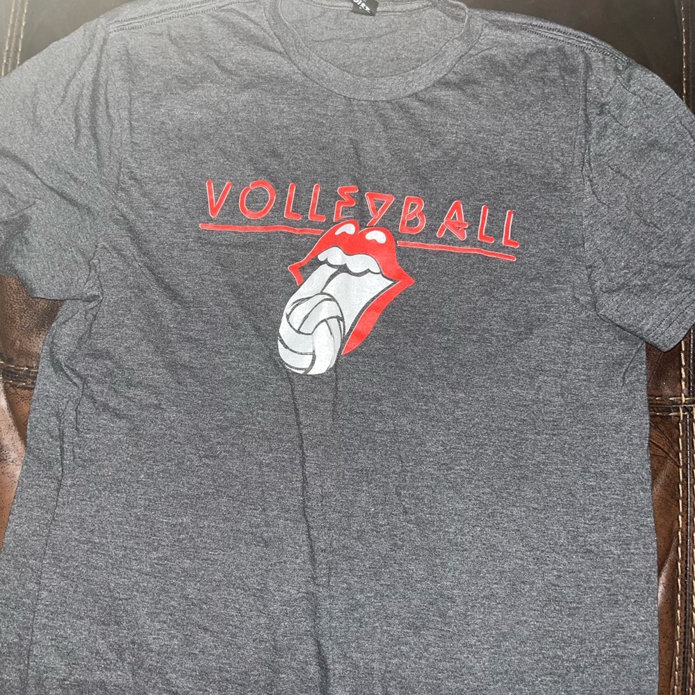 The Rolling Stones Gray and Red Short Sleeve Tee